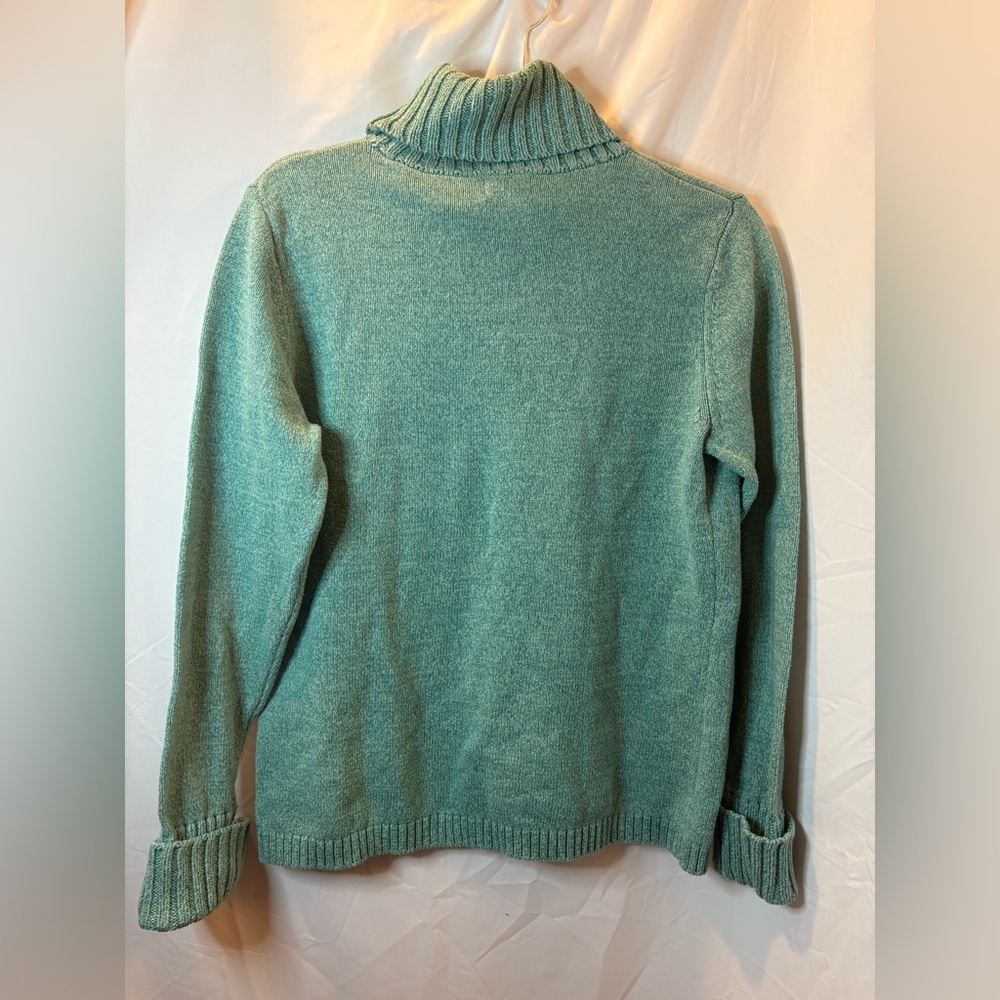 L.L. Bean Women’s Aqua Turtleneck Sweater - Picture 6 of 10
